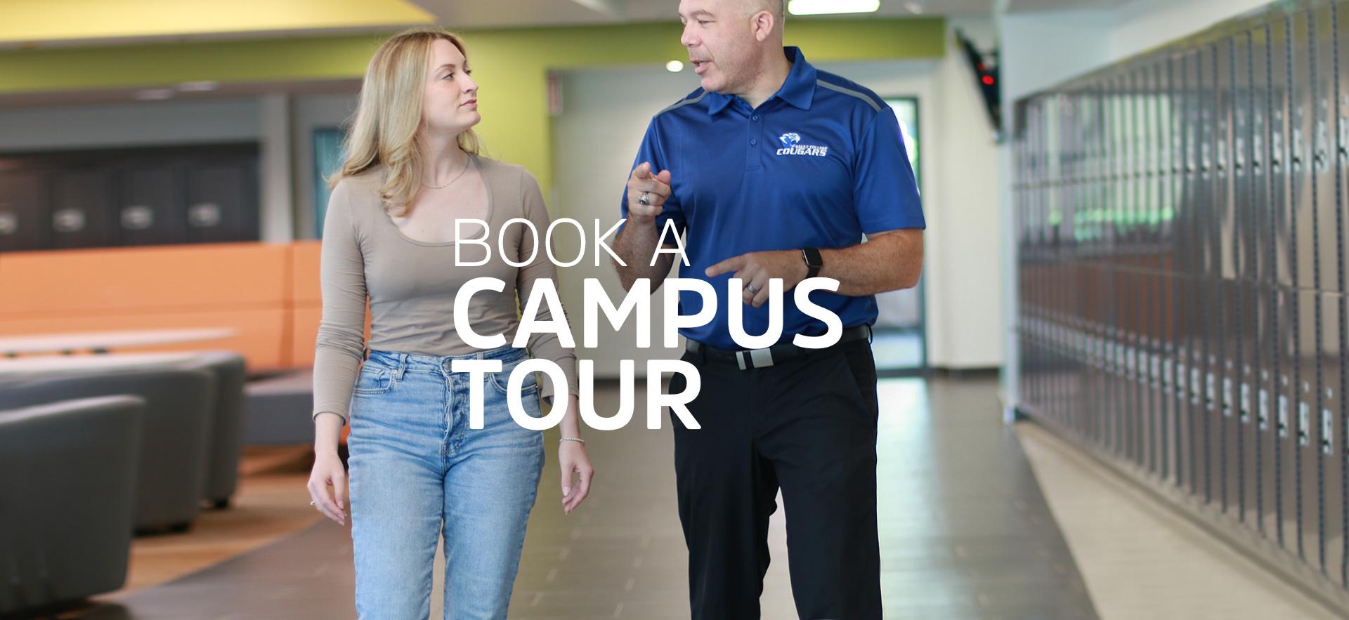 Student recruiter doing a campus tours 